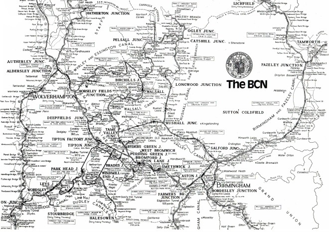 BCN Map, Birmingham Canal Navigations